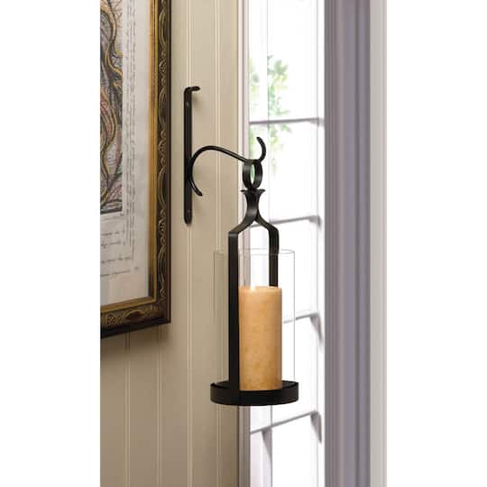 16'' Hanging Hurricane Glass Candle Wall Sconce